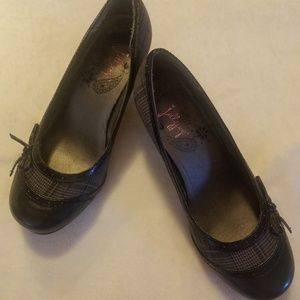 Black/Plaid Jellypop High Heel Shoes - Size 7